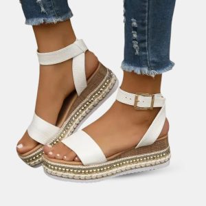sandales plateforme blanches