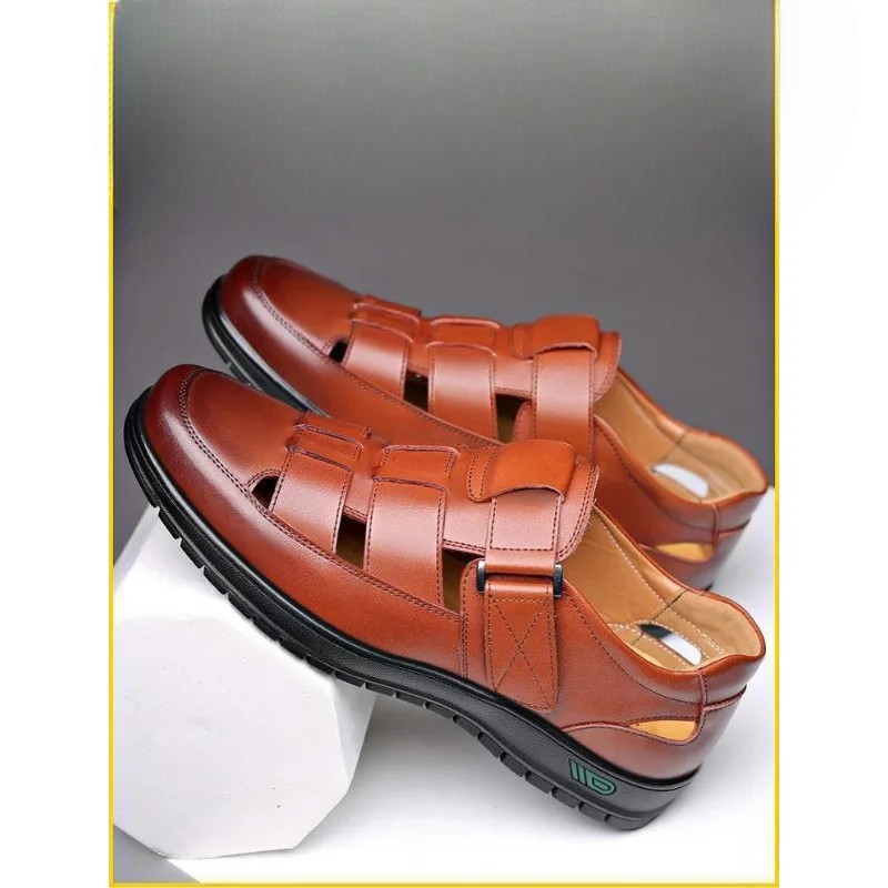 Sandale en cuir véritable pour homme avec semelle souple et antidérapante – Image 7