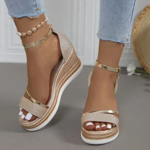 Sandale compensée chic pour femme