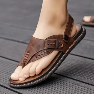 Sandale confortable cuir homme