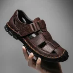 Sandale en cuir avec semelle antidérapante pour homme