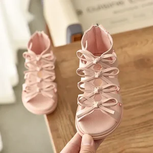 Sandale d'été en cuir confortable pour fille