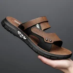 Sandale confortable en cuir pour homme style romain