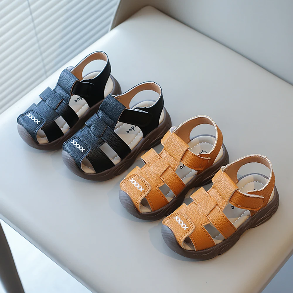 Sandales vintage en cuir synthétique, à semelle souple et antidérapant pour garçon. – Image 7