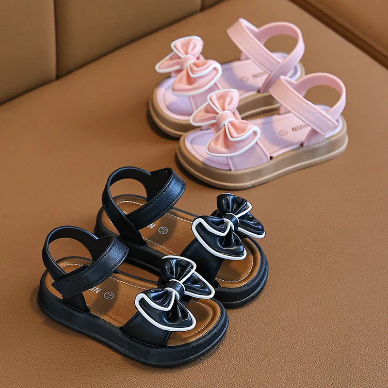 Sandales tendance, princesse d’été avec nœud pour fille – Image 2