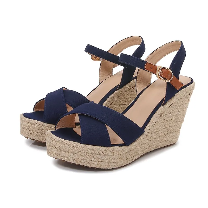 Sandales pour femmes : talons haut compensés confortables. – Image 4