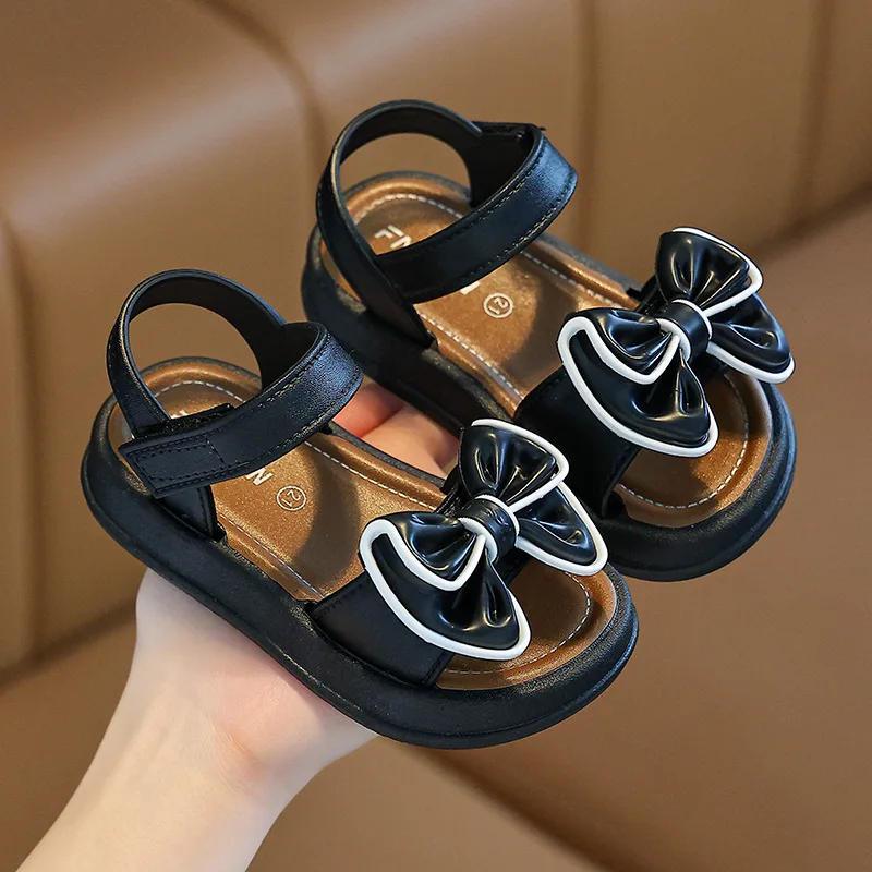 Sandales tendance, princesse d’été avec nœud pour fille – Image 8