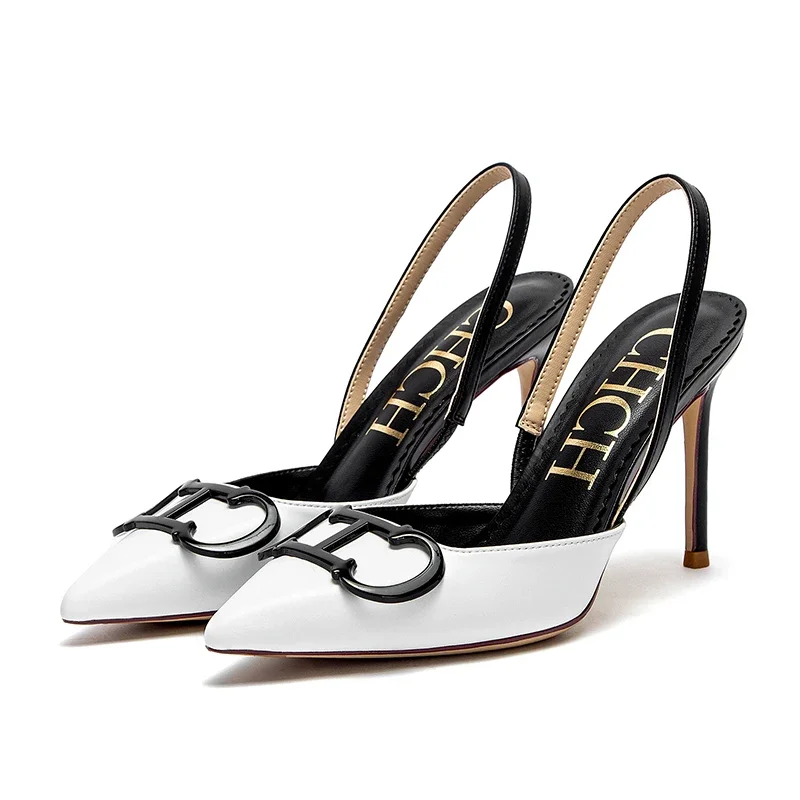 Sandale à talons hauts, à bout pointu, design simple et couleur unie polyvalente – Image 4
