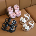 Sandales tendance, princesse d’été avec nœud pour fille
