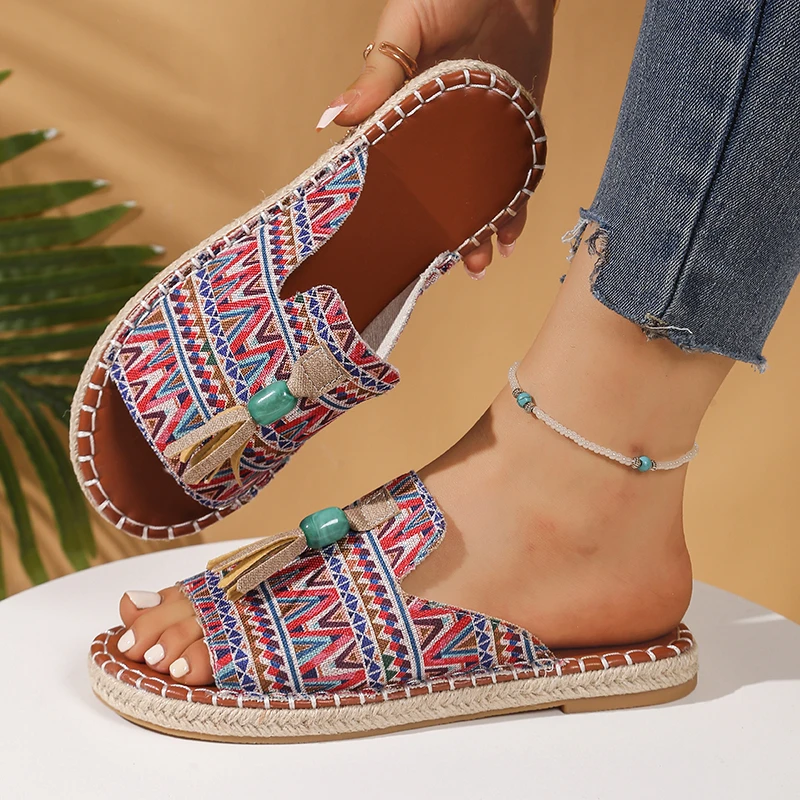 Sandale d’extérieur, couleurs mélangées, confortables et décontractées femme – Image 4