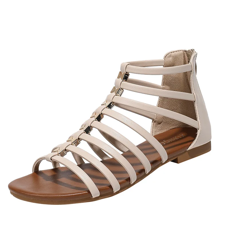 Sandales d'été pour femme légères, plate et style romain – Image 8