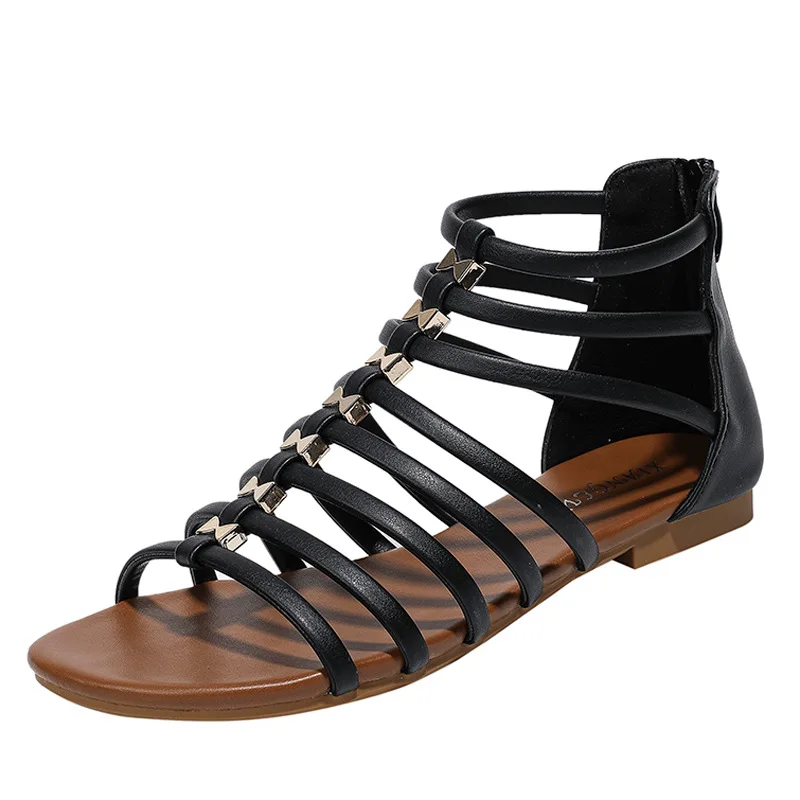 Sandales d'été pour femme légères, plate et style romain