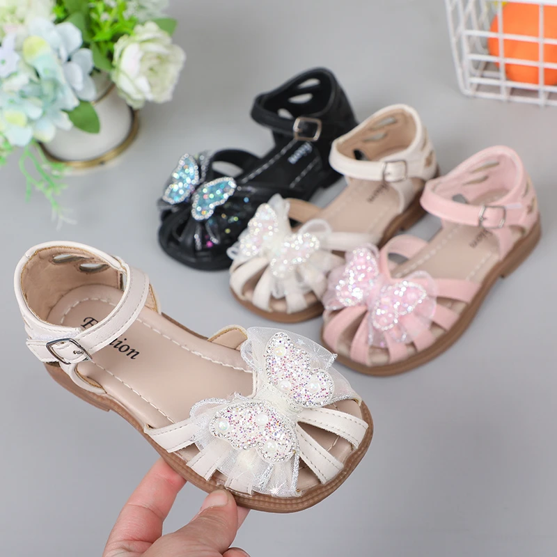 Sandales pour filles, nœud papillon, mignonnes, douces, respirantes et élégantes. – Image 3