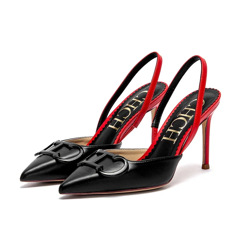 Sandale à talons hauts, à bout pointu, design simple et couleur unie polyvalente – Image 5