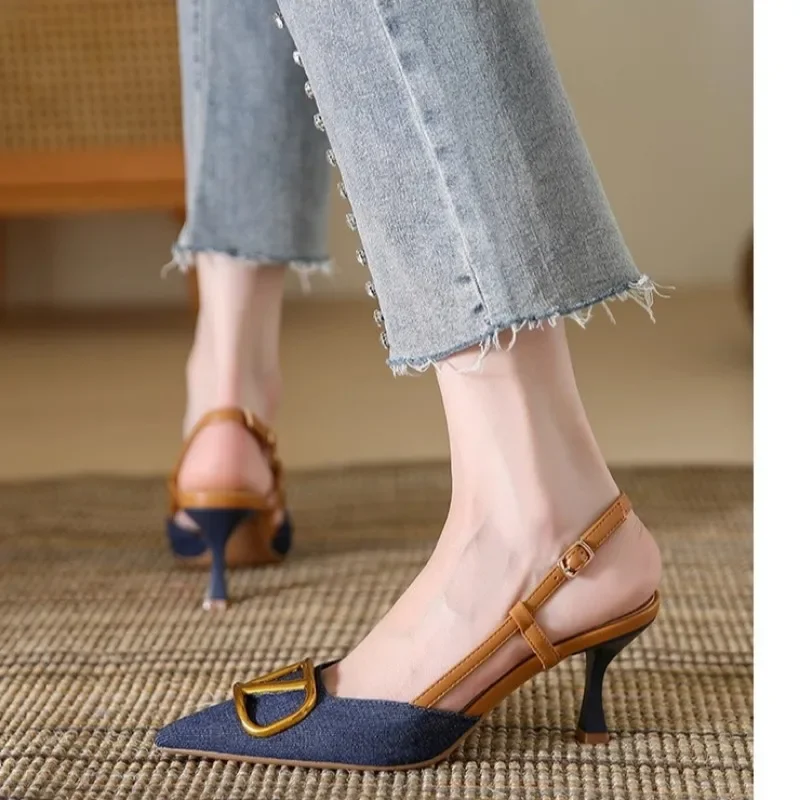 Escarpins slingback tendance, confortables à talon haut fin pour femmes – Image 4