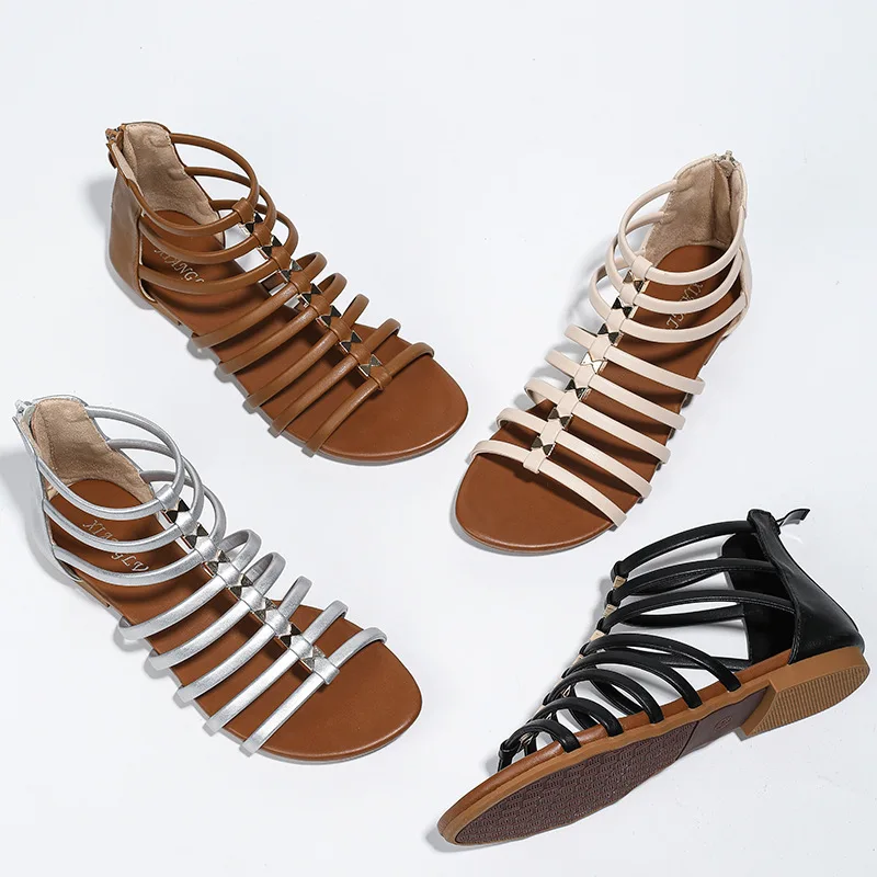 Sandales d'été pour femme légères, plate et style romain – Image 2