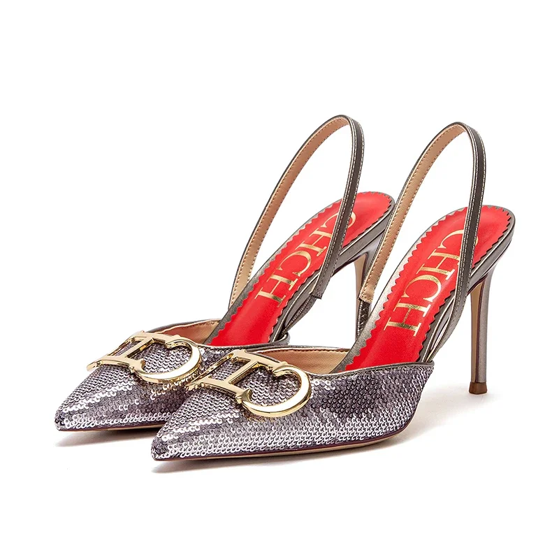 Sandale à talons hauts, à bout pointu, design simple et couleur unie polyvalente – Image 6