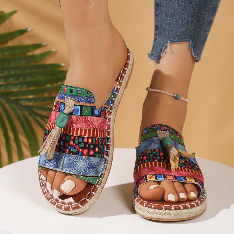 Sandale d’extérieur, couleurs mélangées, confortables et décontractées femme – Image 2