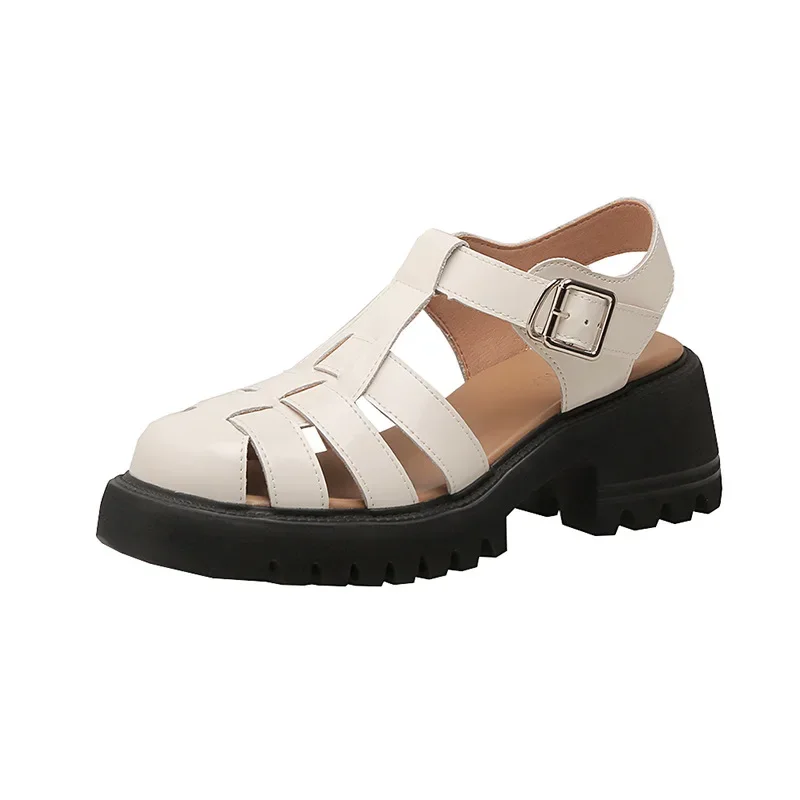 Sandales confortables à semelle épaisse, imperméables, à plateforme, style romain – Image 7