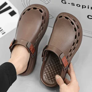 Sandales pour homme en EVA à séchage rapide, couleur unie, tendance, légères