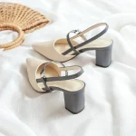 Chaussures d'été chics et élégantes à talons épais et pointus pour femme